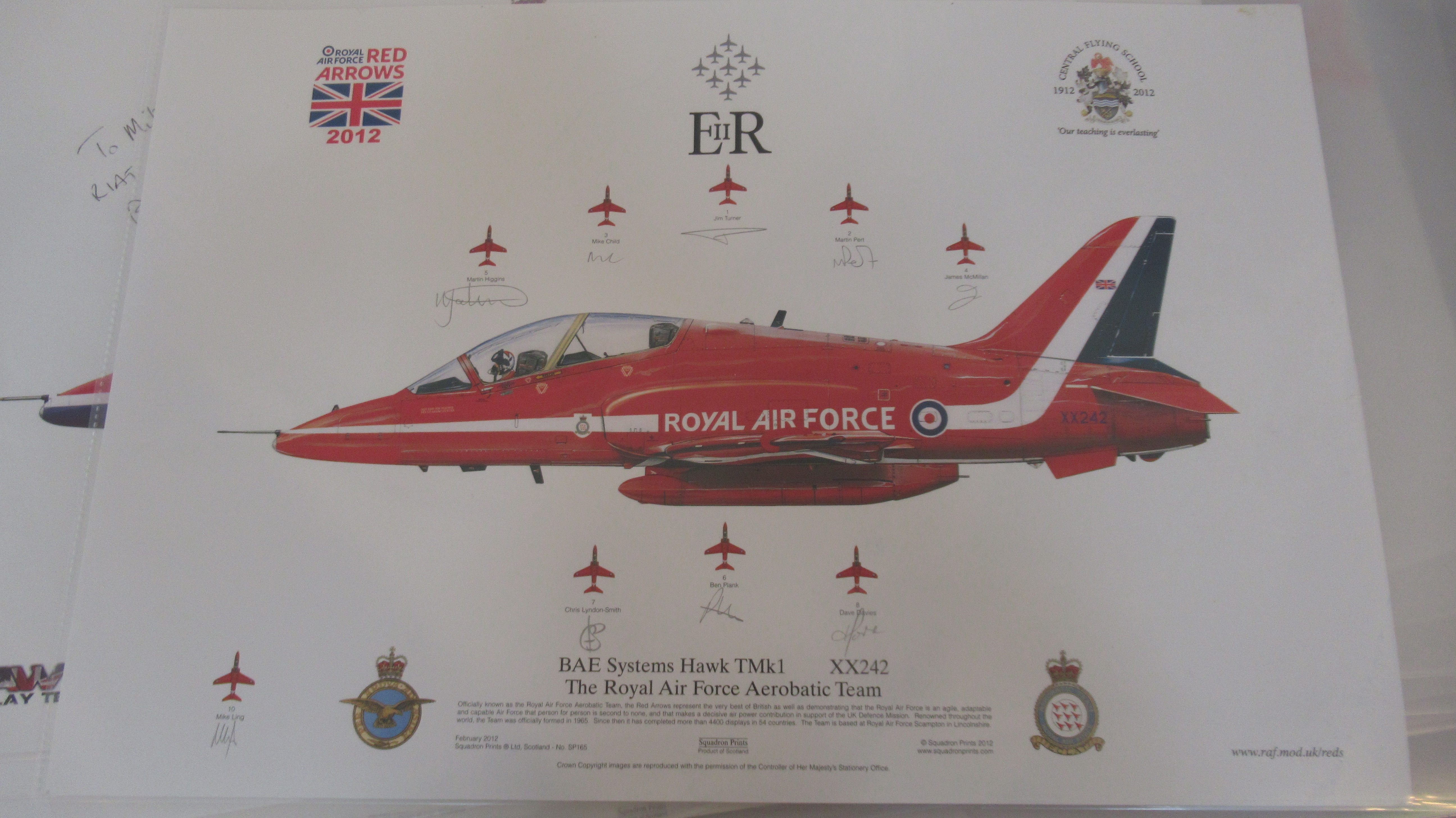 Assorted Red Arrows items including three calendars and 10 signed prints - Image 3 of 11