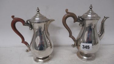 Two silver pots - Height 17cm - hallmarks worn but in good condition - approx total weight 17 troy