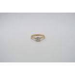 An 18ct yellow gold hallmarked diamond solitaire single stone ring, round brilliant cut diamond