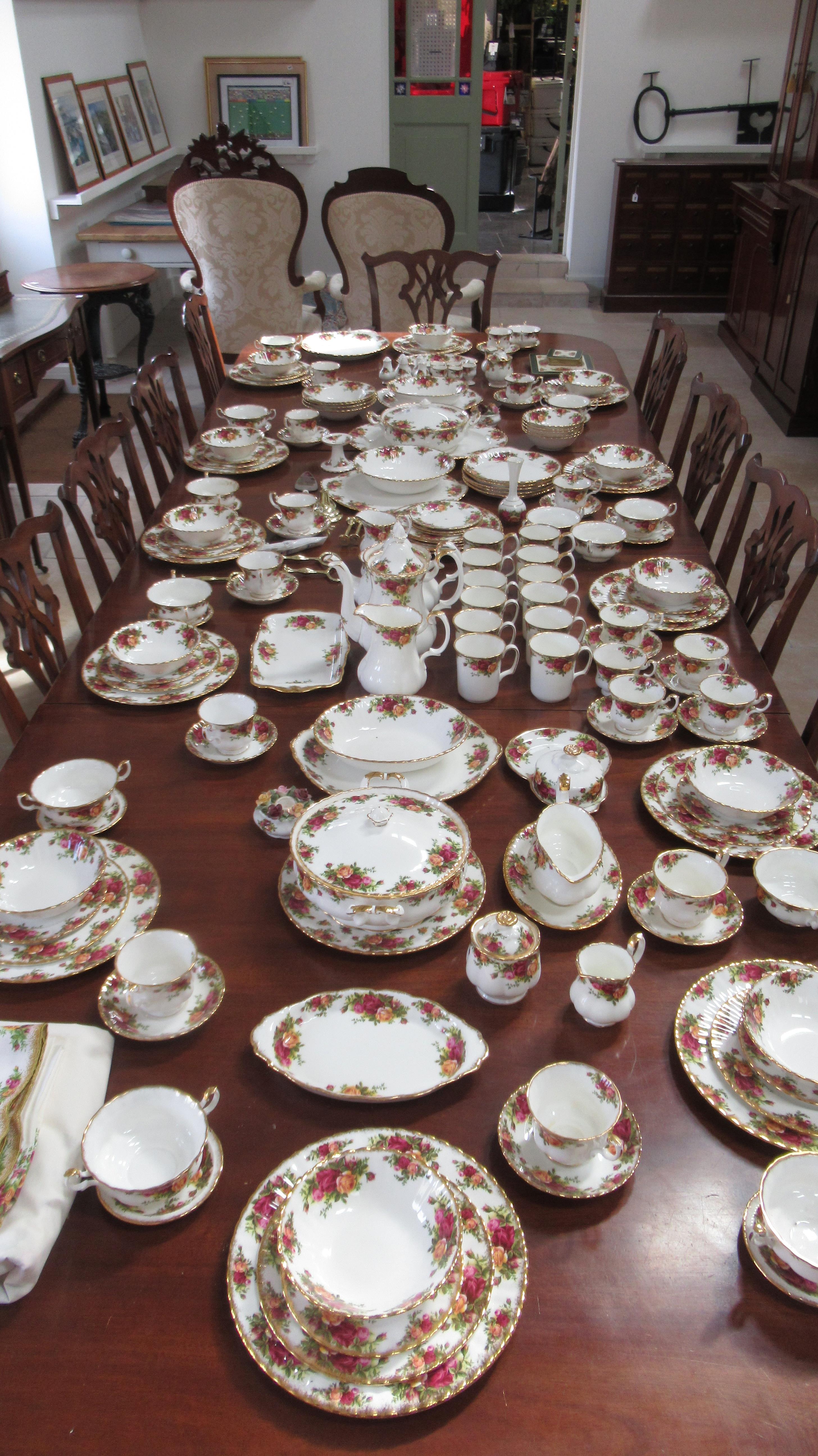 An extensive collection of Royal Albert Old Country Roses tableware including tureens - please see