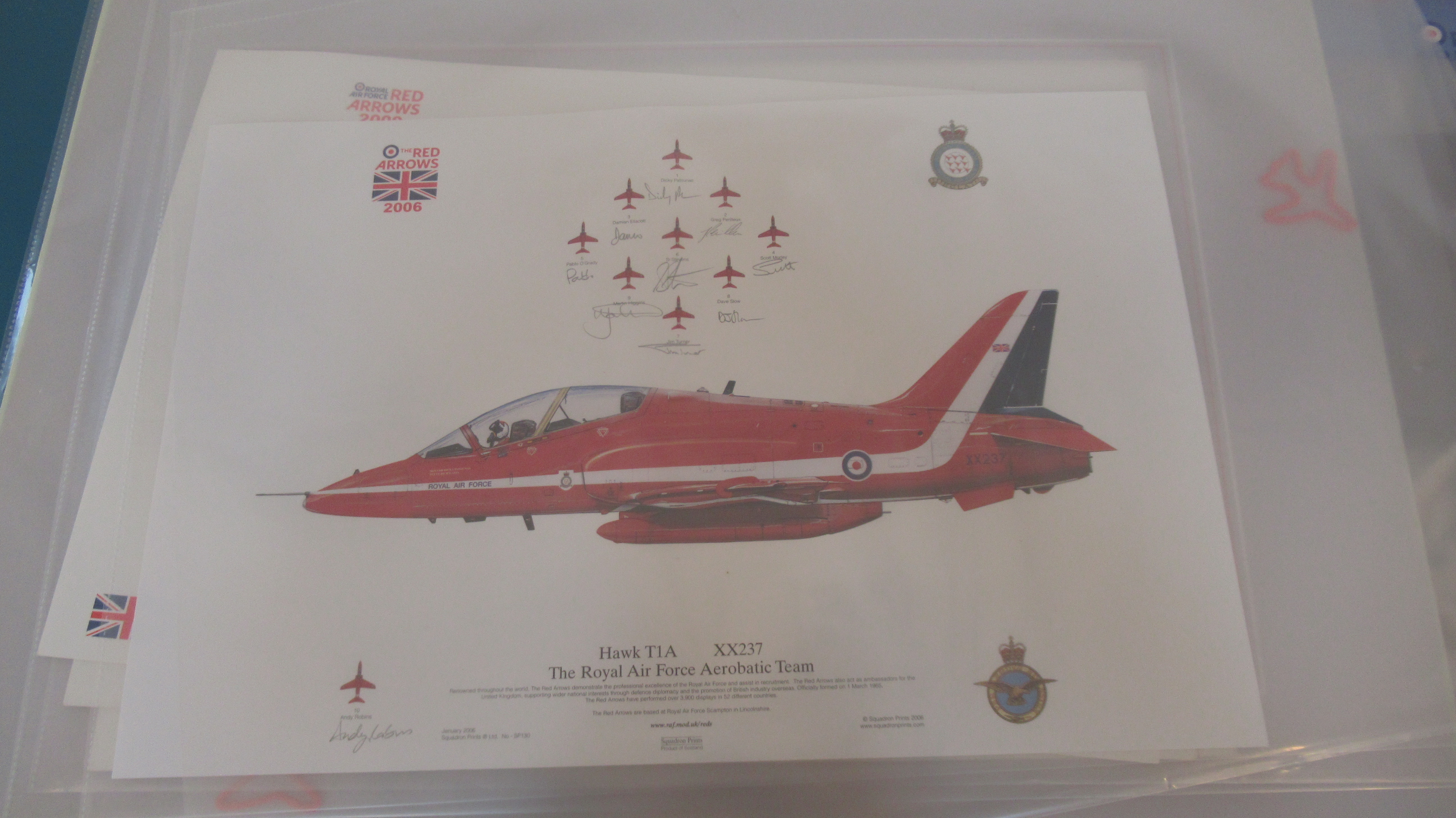 Assorted Red Arrows items including three calendars and 10 signed prints - Image 6 of 11