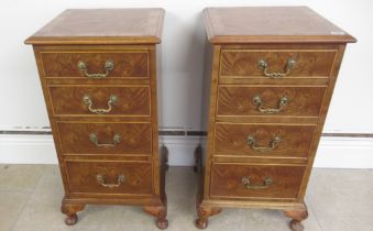 A pair of elm and yew bedsides - made by a local craftsman to a high standard - Height 75cm x