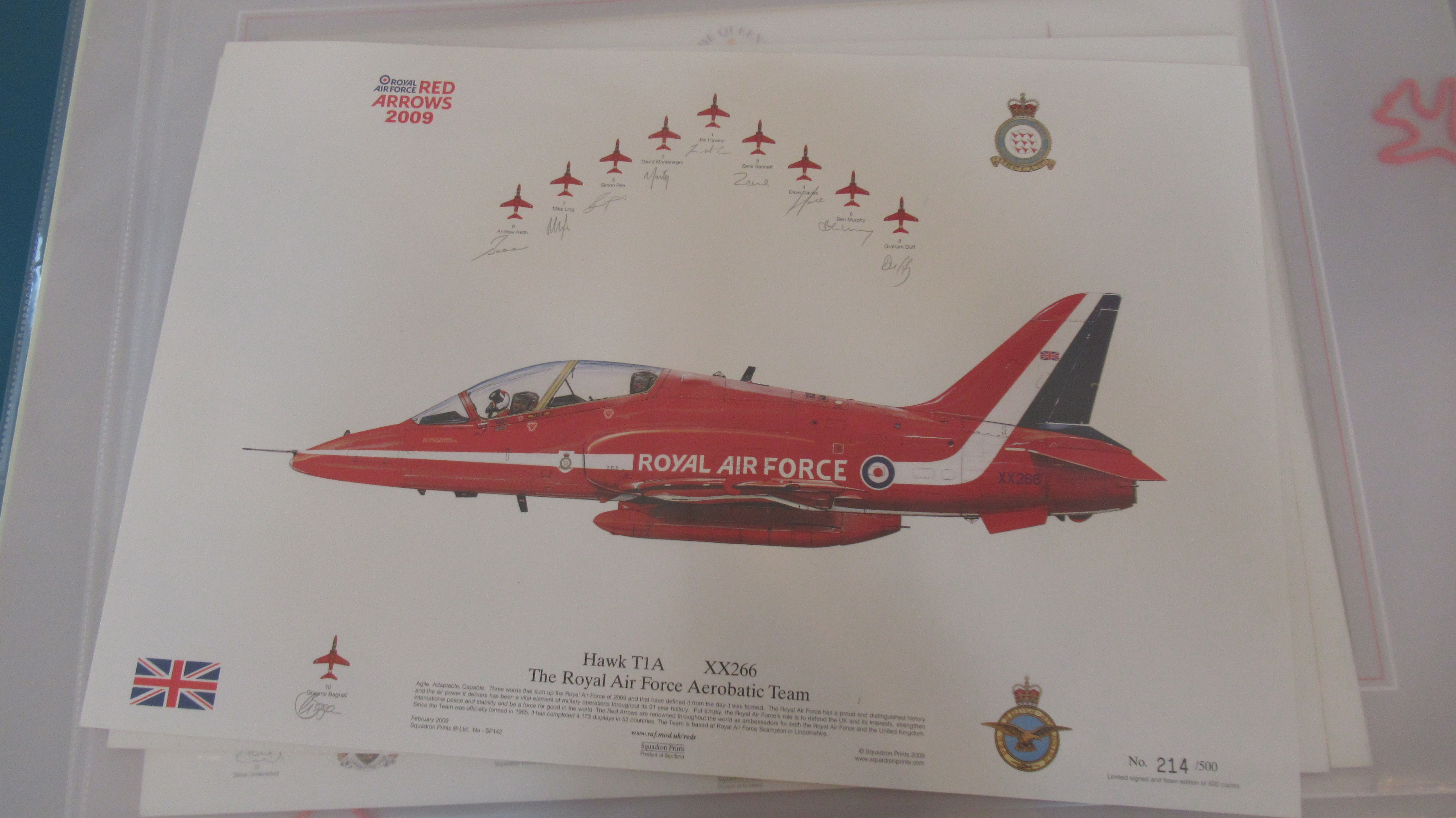 Assorted Red Arrows items including three calendars and 10 signed prints - Image 8 of 11