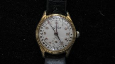 An Oris manual wind wristwatch on a leather strap, working in saleroom