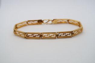 A 22ct (hallmarked) yellow gold articulated bracelet - 21cm - weight approx 18.7 grams