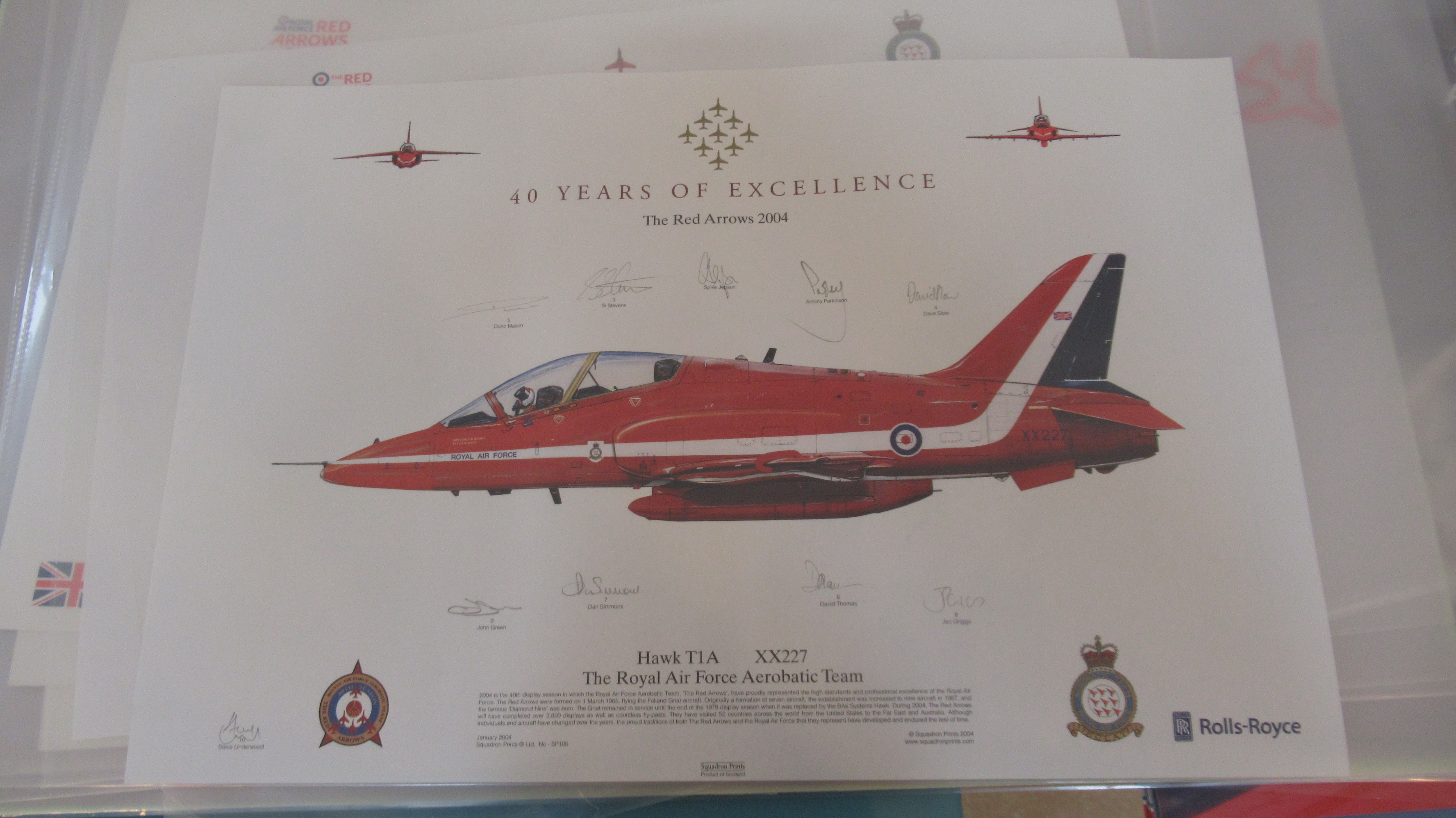 Assorted Red Arrows items including three calendars and 10 signed prints - Image 5 of 11
