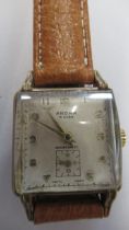 A gents Ardan auto with seconds on brown leather strap - working in the saleroom - case size 28mm