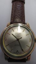 A gents Nastrix auto with seconds on brown leather strap - working in the saleroom - case size 32mm