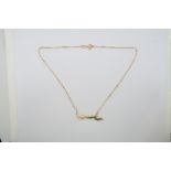 A hallmarked 18ct yellow gold necklace, 39cm, approx 4.4 grams