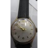 A gents Smiths Empire auto watch on black leather strap - working in the saleroom - case size 32mm