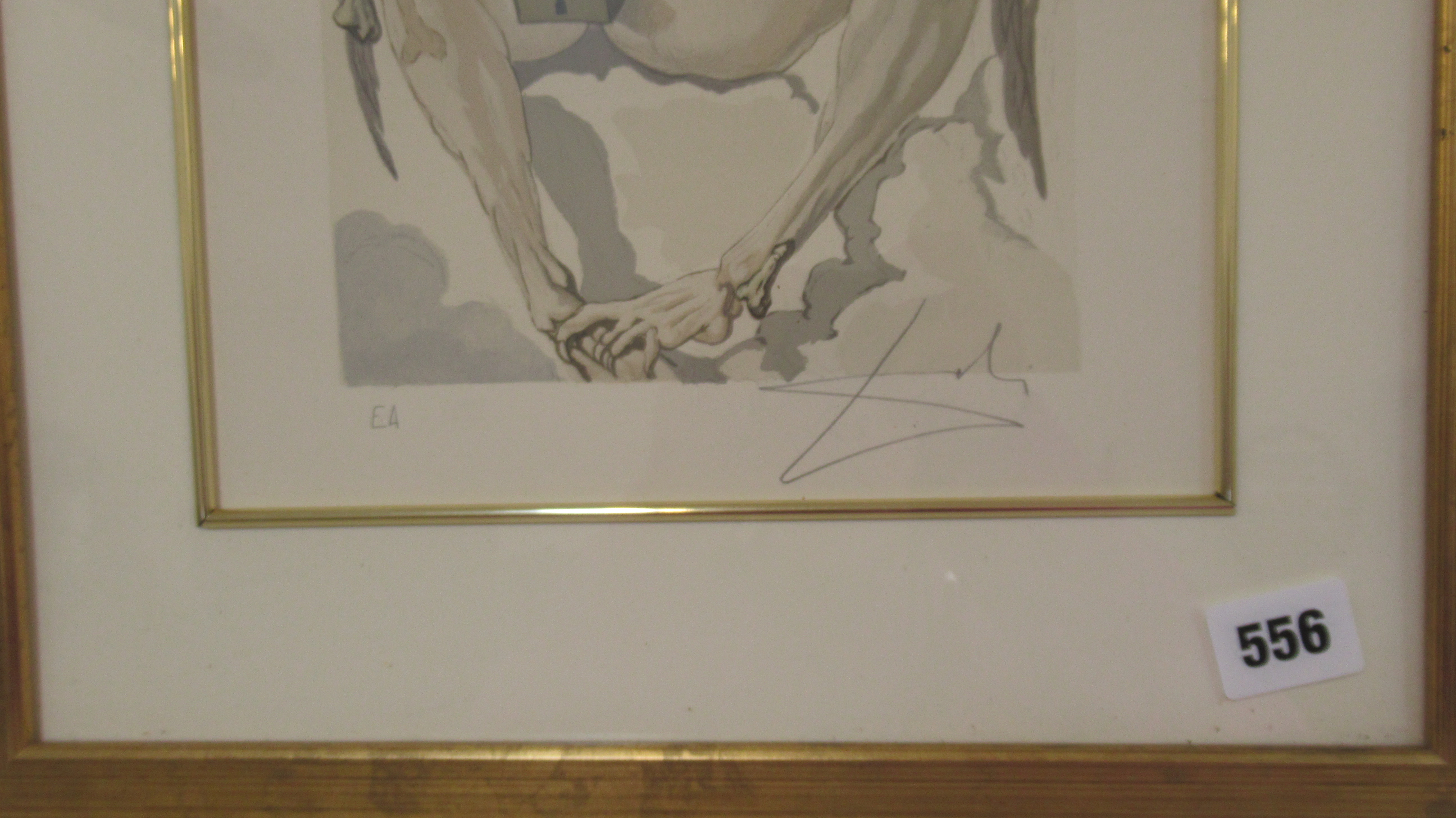A Salvador Dali signed print - The Reign of the Penitents Purgatory #1 - 26cm x 17cm - in a gilt fr - Image 2 of 3