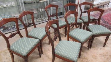 A set of eight 19th century mahogany dining chairs, nicely upholstered in good condition