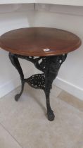 A good quality pub table with a 60cm diameter top - in good condition