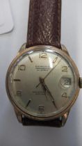 A gents Ramona auto with date on brown leather strap - working in the saleroom - case size 35mm