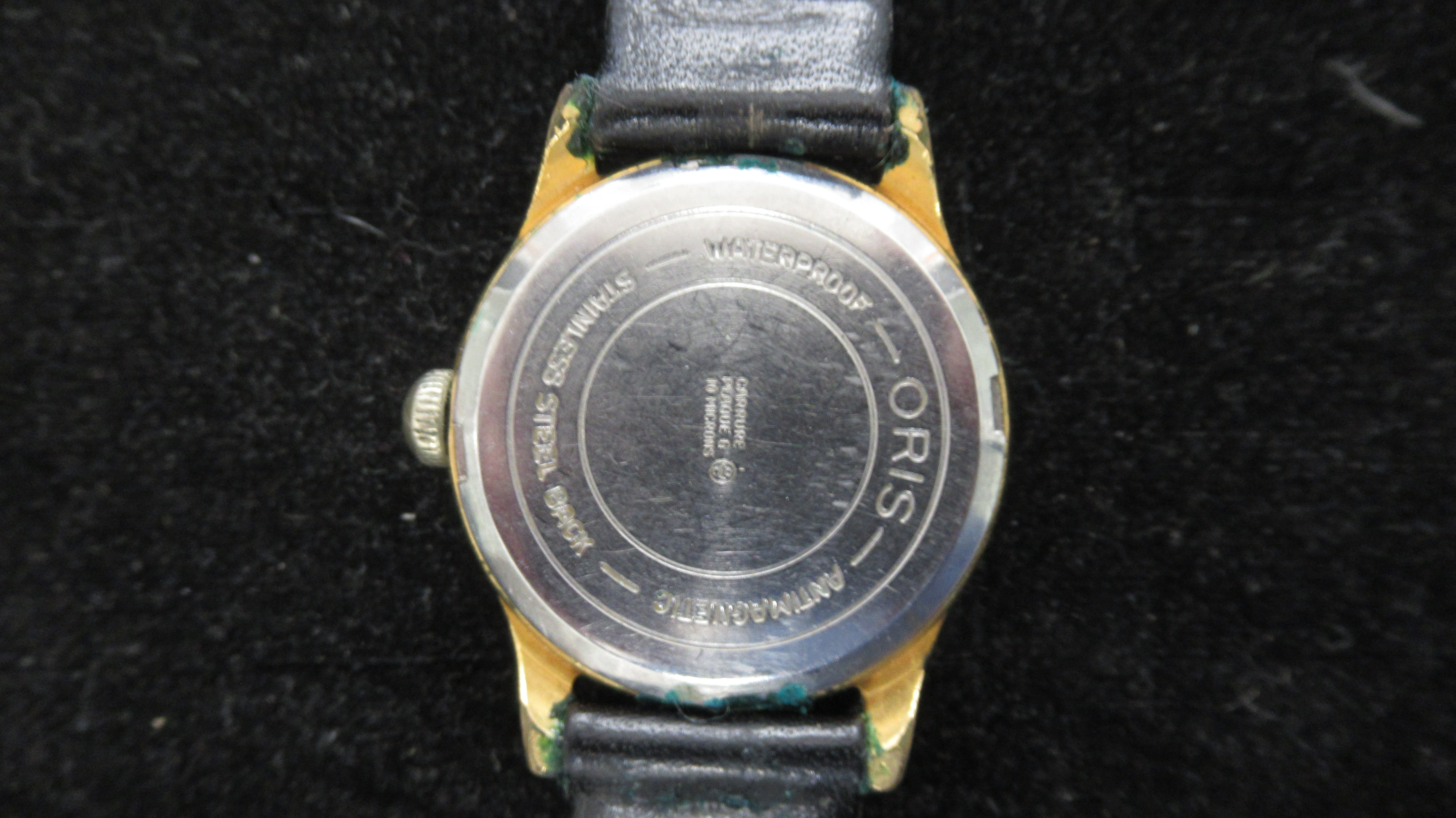 An Oris manual wind wristwatch on a leather strap, working in saleroom - Image 2 of 3