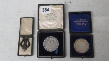 Two silver Horticultural medals Lewisham 1900 and Brighton and Sussex 1906, approx 2 troy oz and a