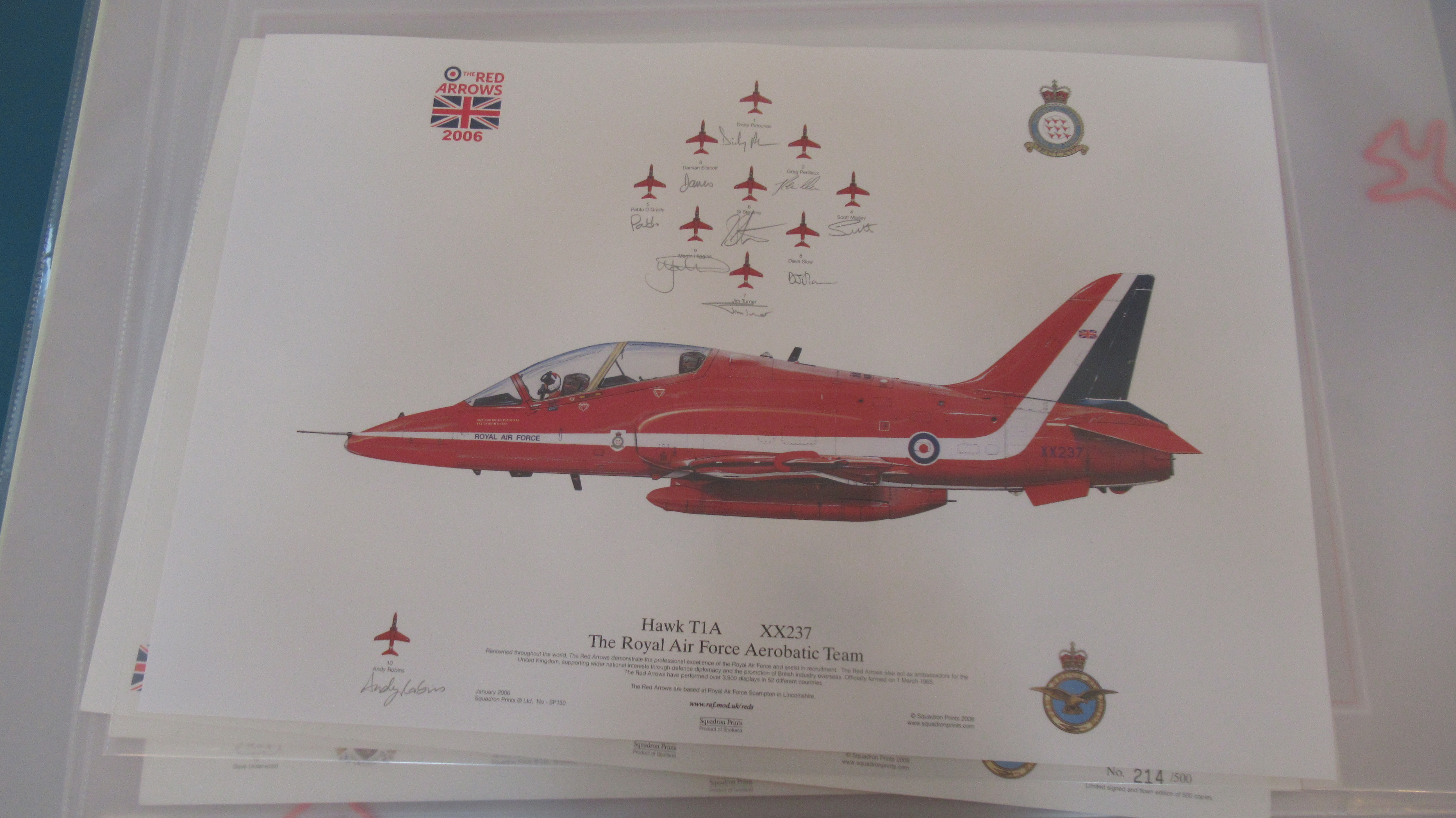 Assorted Red Arrows items including three calendars and 10 signed prints - Image 7 of 11