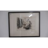 Sidney Tushingham etching of a Venice canal scene signed pencil bottom right, 30cm x 26cm, framed