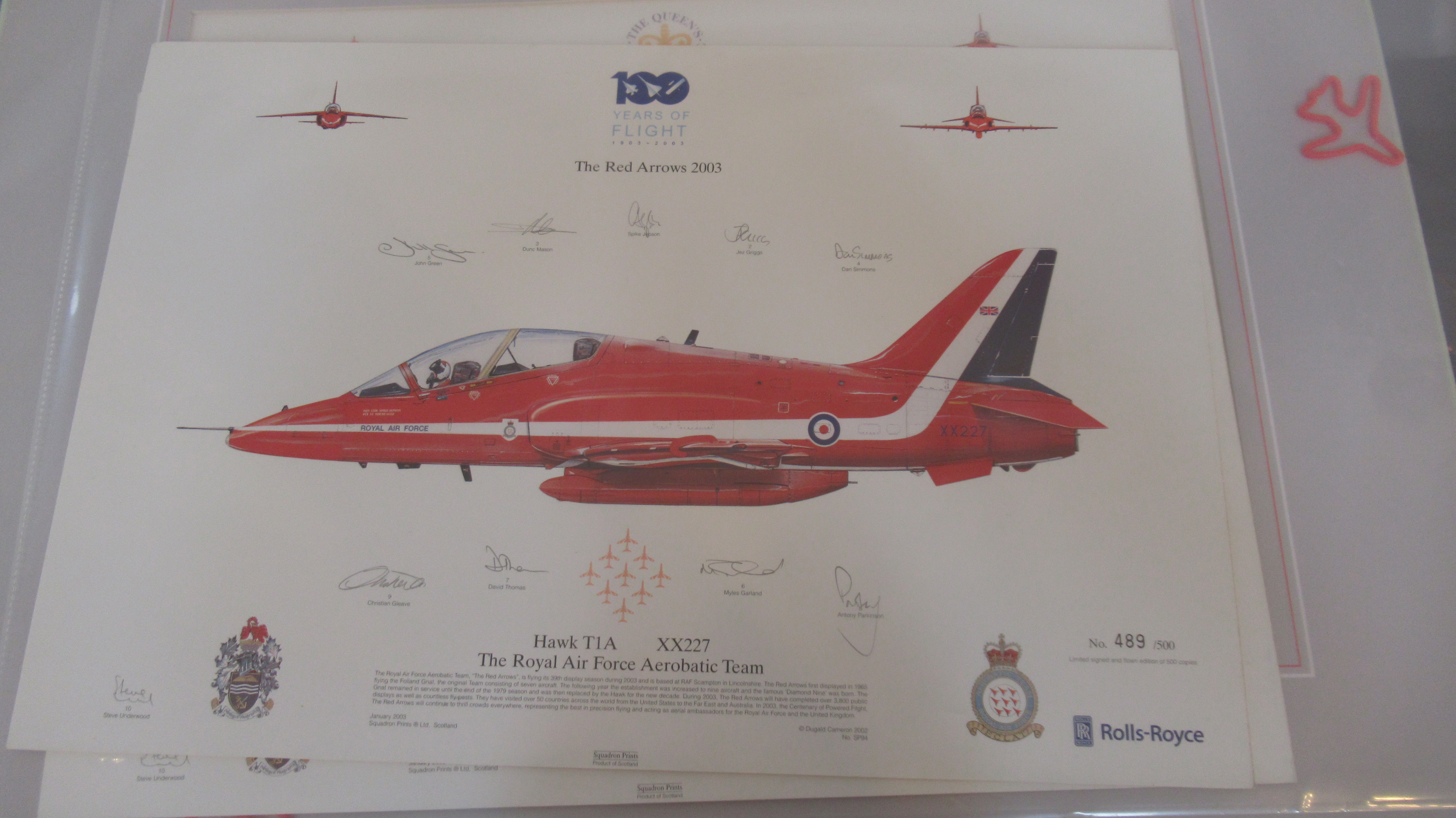 Assorted Red Arrows items including three calendars and 10 signed prints - Image 9 of 11