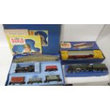 A Hornby Dublo mail van set, boxed, a Hornby Bristol Castle engine in associated box and a Hornby