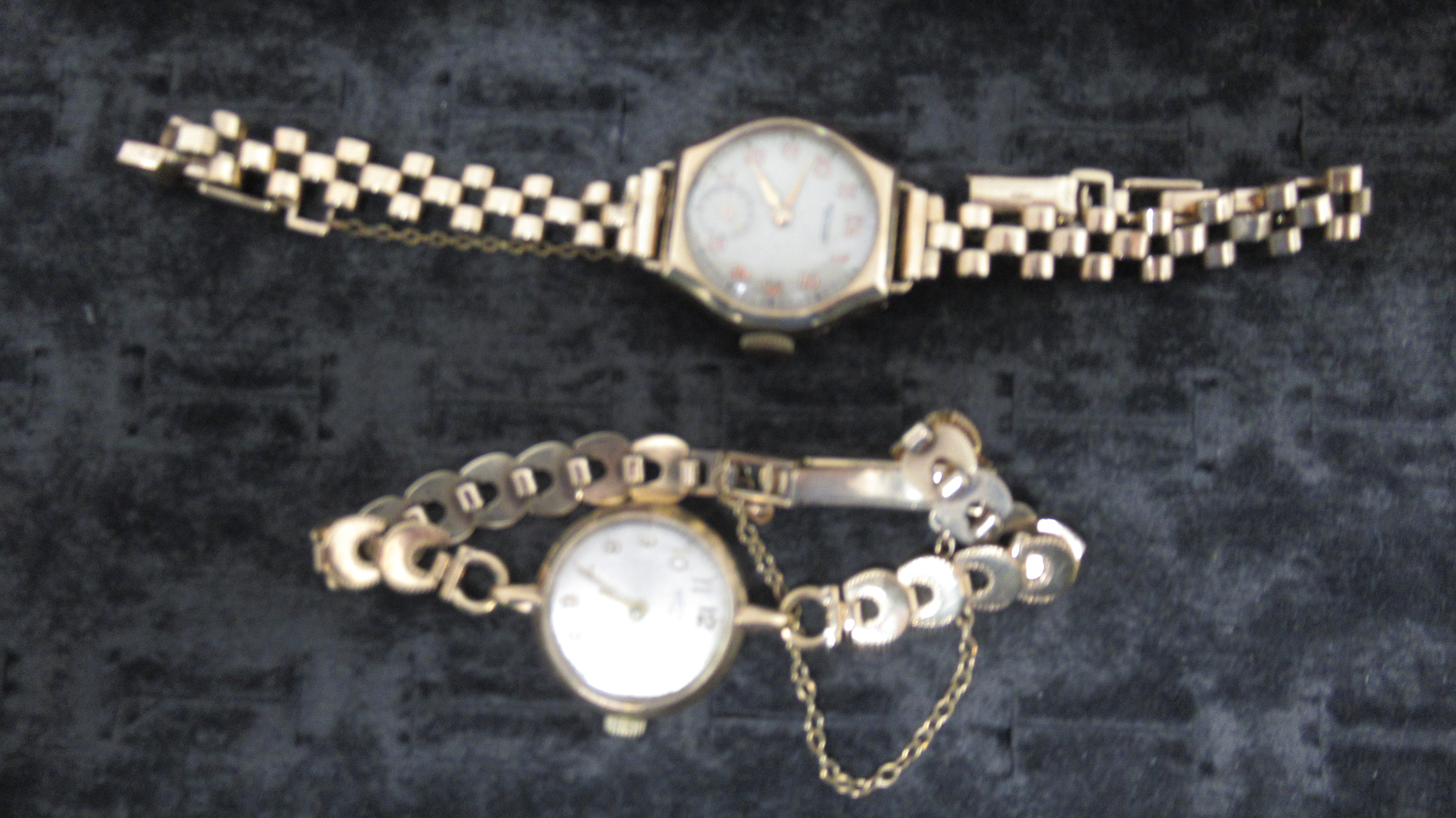 Two 9ct gold Rotary ladies watches with gold straps, total weight approx 32 grams