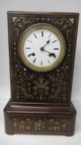 A rosewood bracket clock, early 19th century, French movement, silk suspension