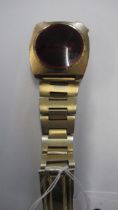 A gents Telstar digital watch with steel strap - 35mm case - untested