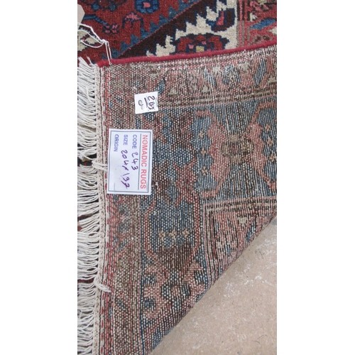 A hand knotted woollen Hamadan rug - 2.04m x 1.38m - Image 2 of 2