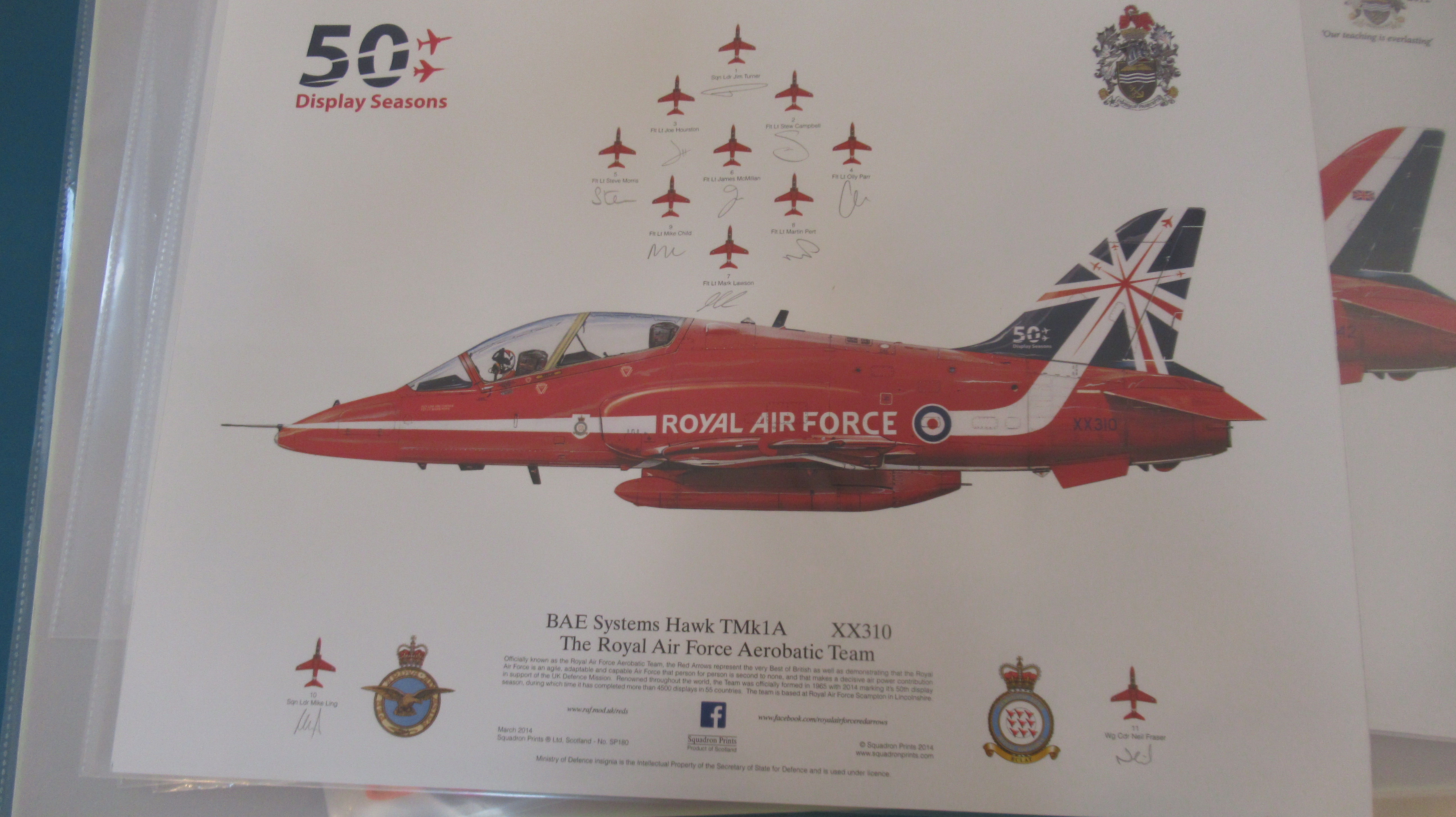 Assorted Red Arrows items including three calendars and 10 signed prints - Image 2 of 11