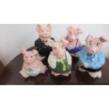 Five Nat West Piggy money boxes