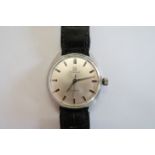 A Tissot Seastar Gents wristwatch on a leather strap, working in saleroom