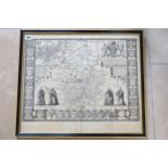 A John Speed double sided map of Cambs & Suffolk circa 1610 - 53cm x 45cm