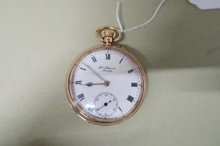A 9ct gold pocket watch JW Benson 1873 - Roman numerals X6227 The New Ludgate - subsidiary seconds