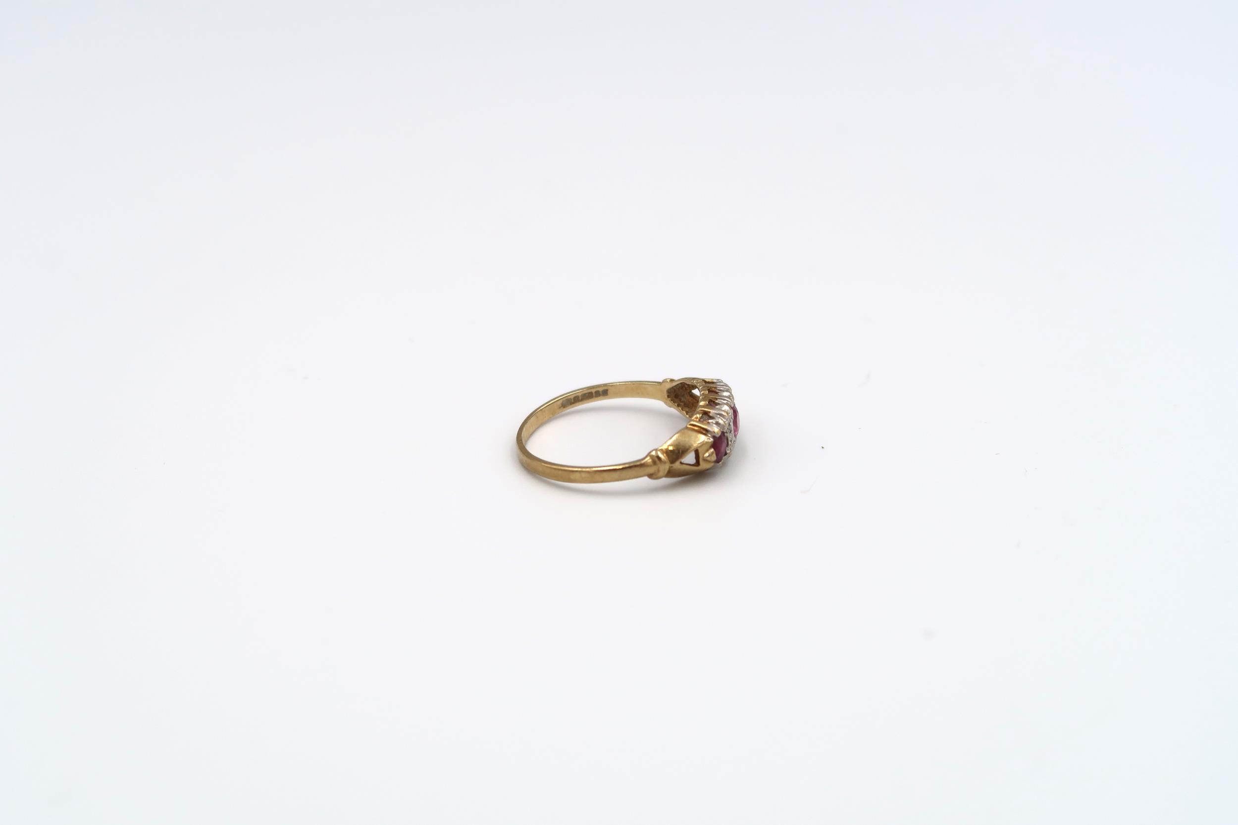 A three stone single cut diamond crossover ring, estimated total weight 0.08ct, tested gold 18ct, - Image 2 of 7