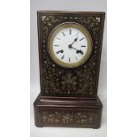 A rosewood bracket clock, early 19th century, French movement, silk suspension