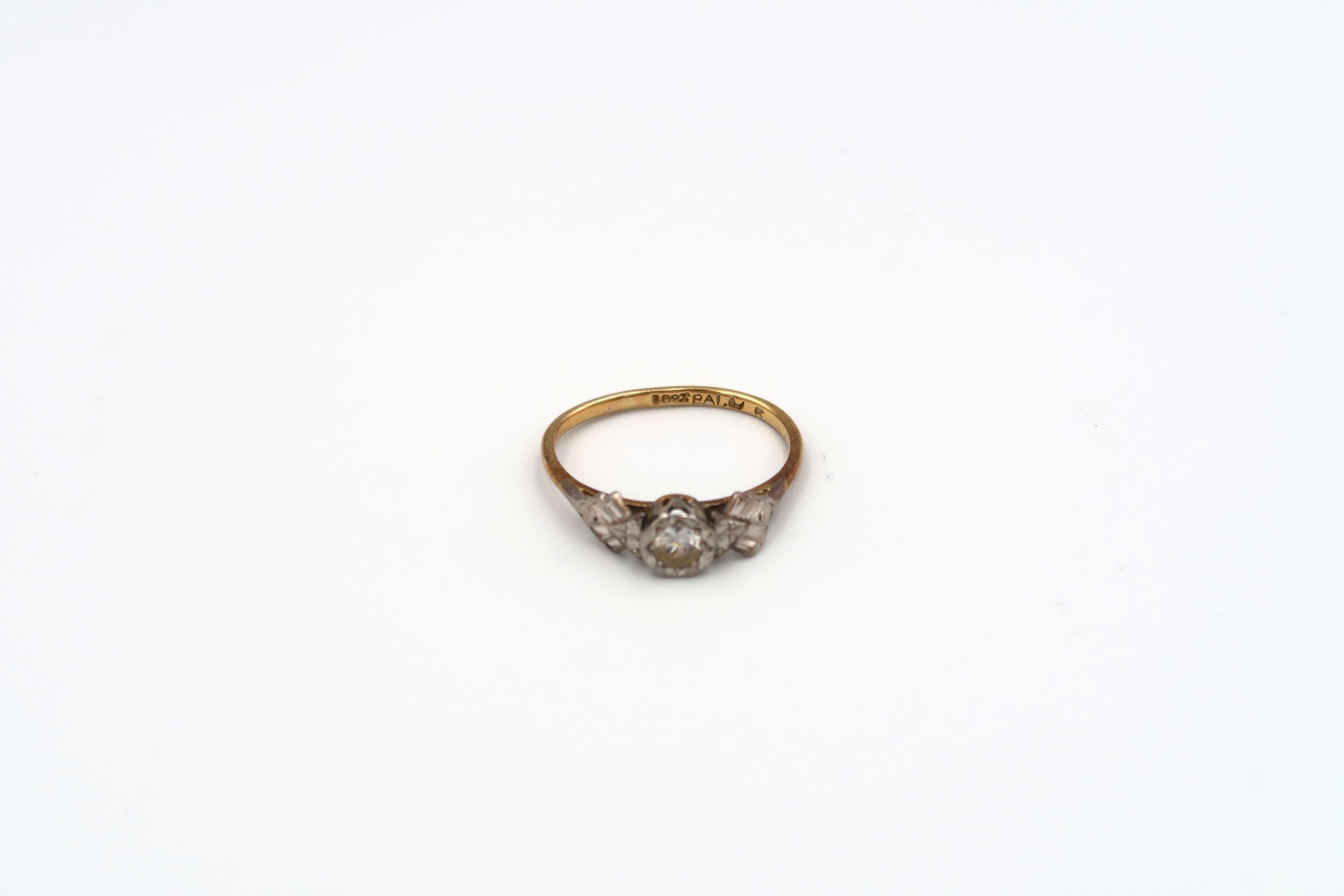 An old cut diamond dress ring estimated 0.06ct. Stamped 18ct, weight 1.69 grams, size L 1/2; a white - Image 4 of 6