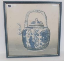 A watercolour of a Chinese tea pot - 38cm x 38cm