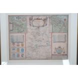 A Speed Bassett map of Huntingdon circa 1656 - 51cm x 40cm
