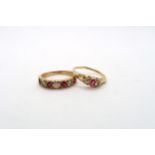 Two ruby and diamond dress rings, size I