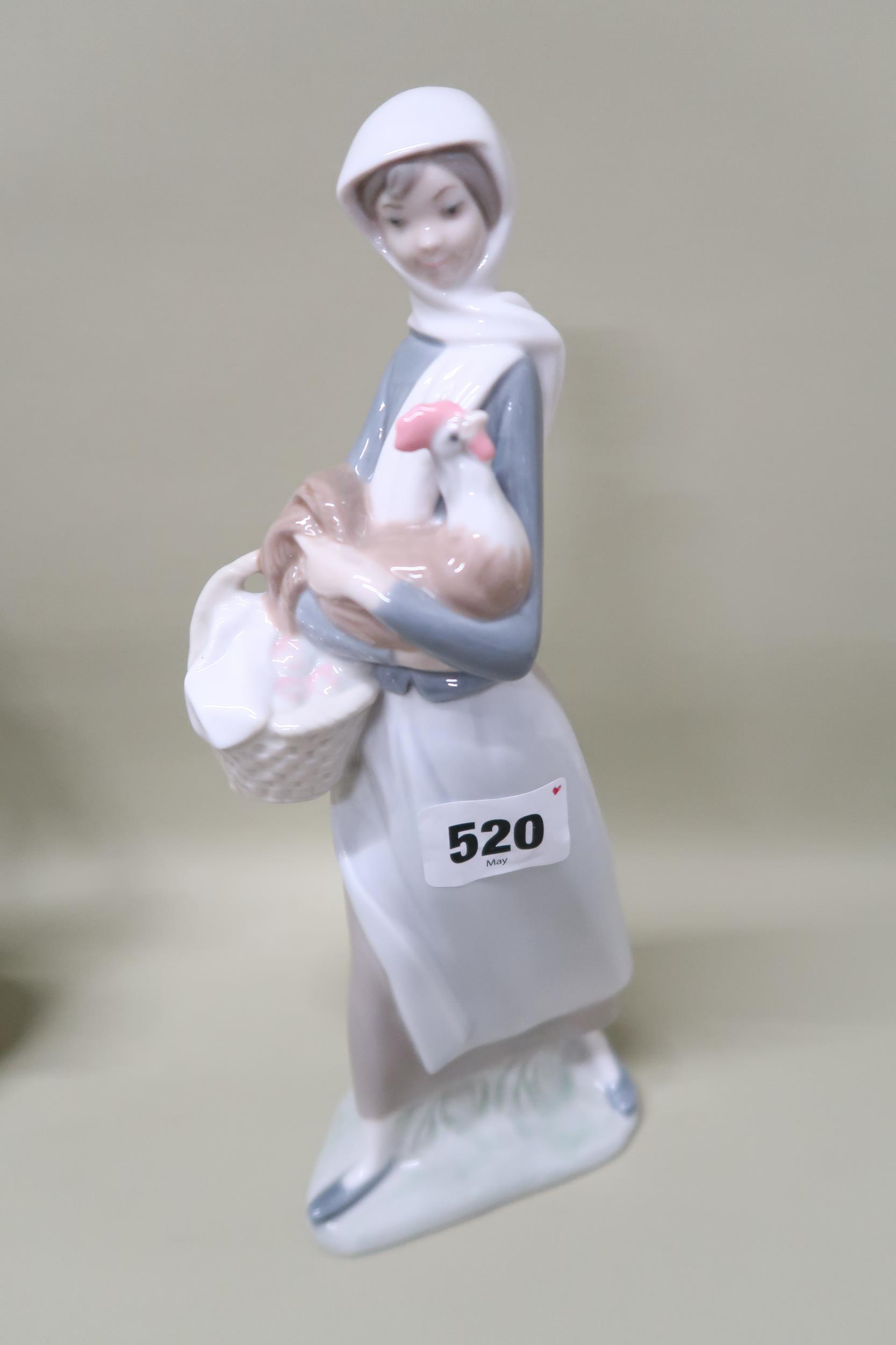 Six Lladro figures including Polar Bears (3), Goose and seated Lady with Bird, one Nao Goose - Image 3 of 5