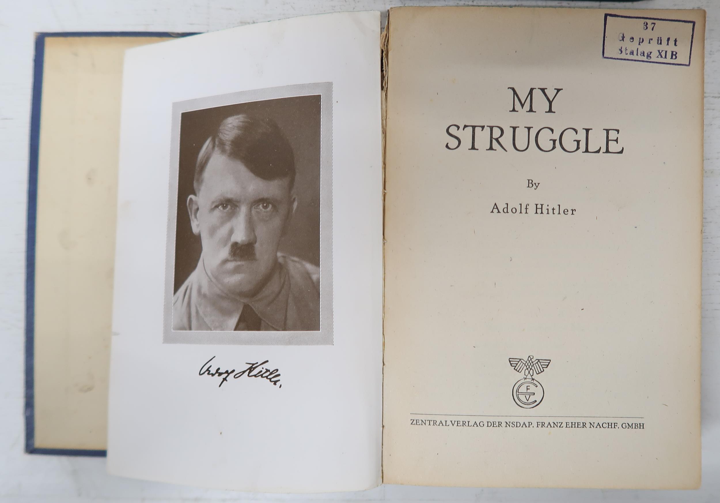 Two Adolf Hitler 'My Struggle' books - one with a Stalag stamp - Bild 2 aus 2