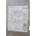 A framed map of Huntingdon and Beds by Blome 1673 - 24cm x 20cm