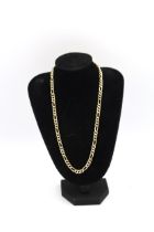 A 9ct yellow gold figaro chain necklace, approx 8 grams, 42cm long