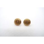 A 14ct gold scarf pin and matching earrings