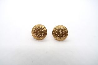 A 14ct gold scarf pin and matching earrings