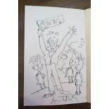 A Roald Dahl Charlie and the Chocolate Factory book - The inner page with a drawing signed by