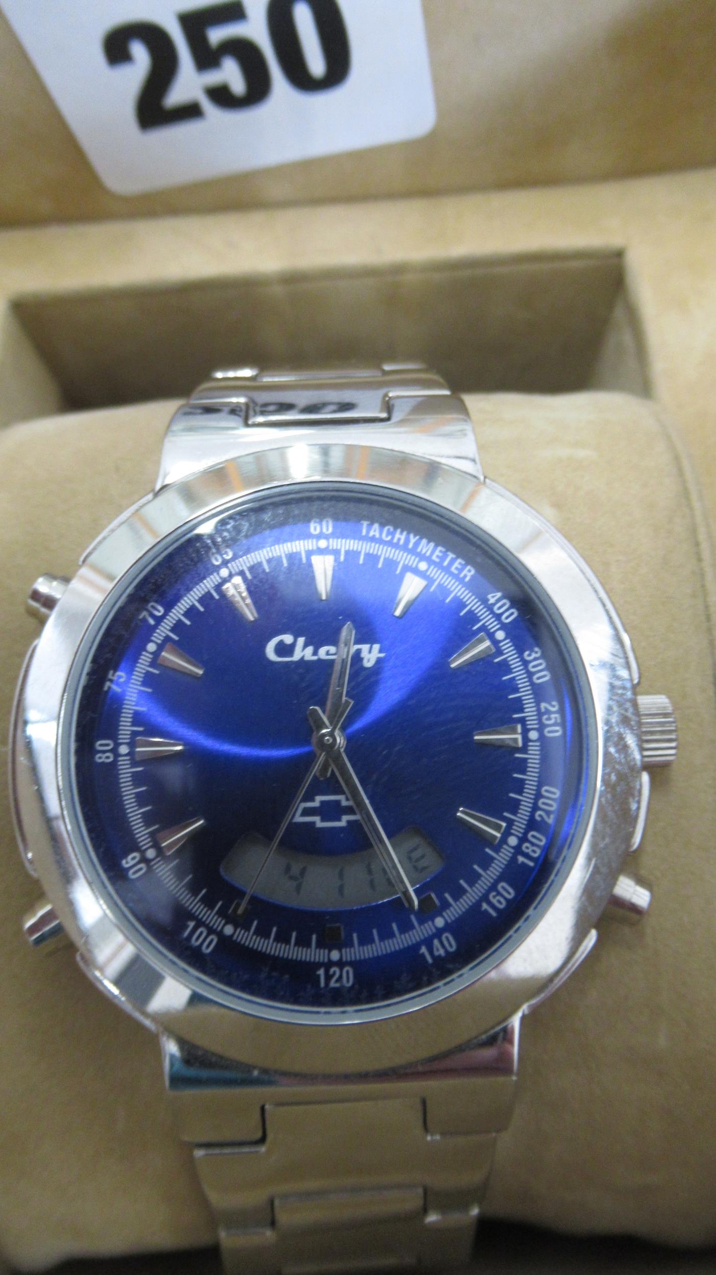 A Chevrolet stainless steel watch, Tachymeter - 40mm crown - in working order
