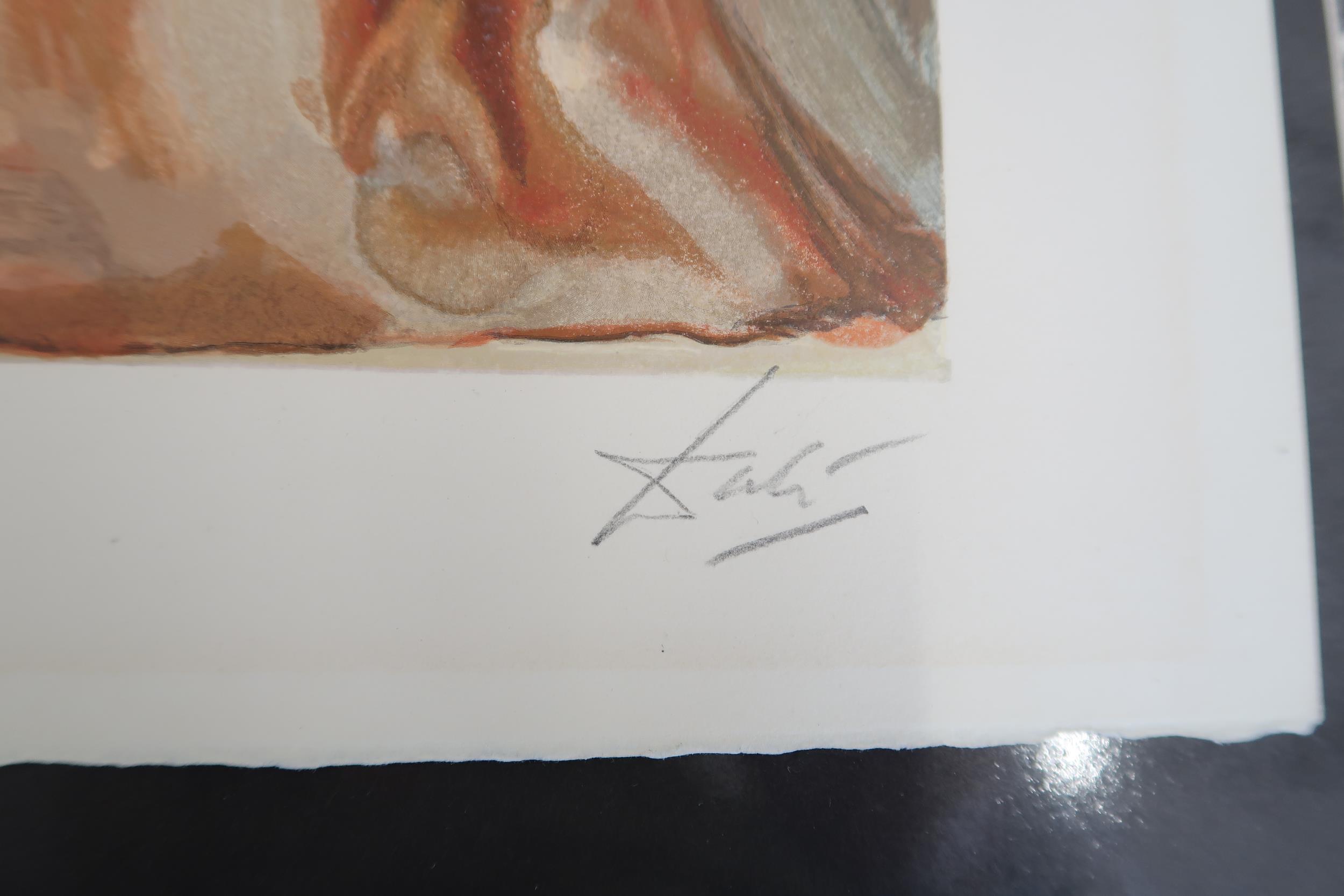 Salvador Dali - Print, unframed - Dante Re Awakes Purgatory - 19cm x 24cm - signed - Image 2 of 2