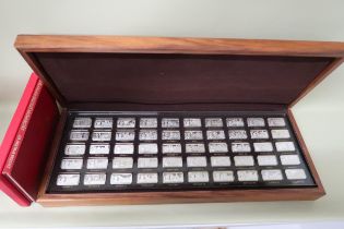1000 years of British Monarchy - John Pinches cased set of fifty silver ingots