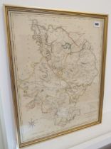 A map of Huntingdonshire by Cary circa 1809 - 56cm x 45cm